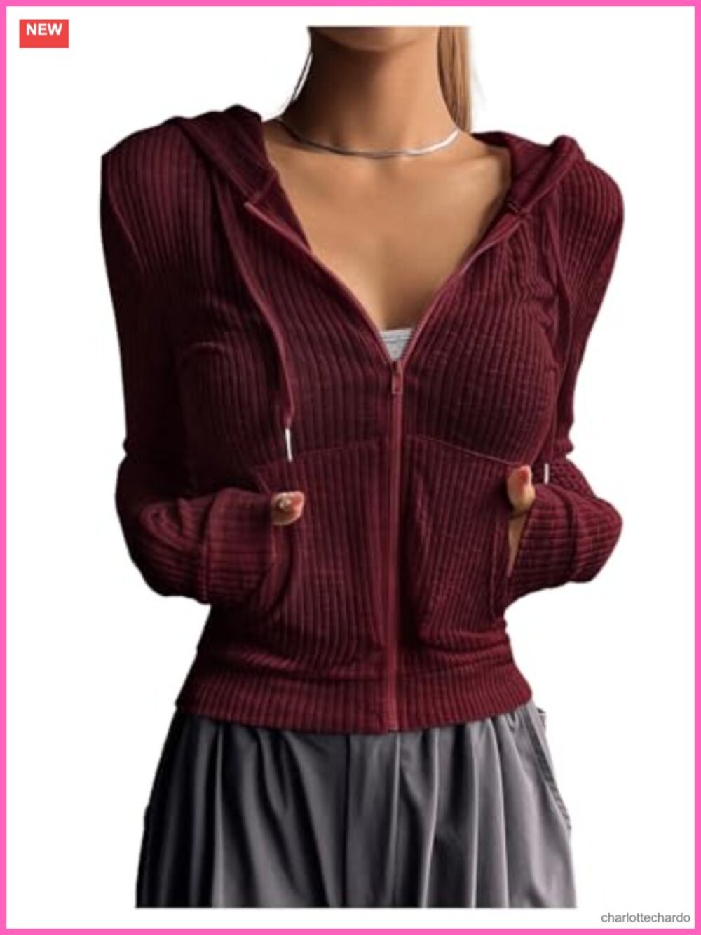 Cropped Zip Up Hoodie Long Sleeve Y2K Lightweight Jacket Drawstring